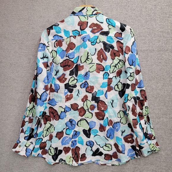 STENSTROMS WOMEN FLORAL LINEN BUTTON SHIRT, SIZE 34 - Picture 3 of 10